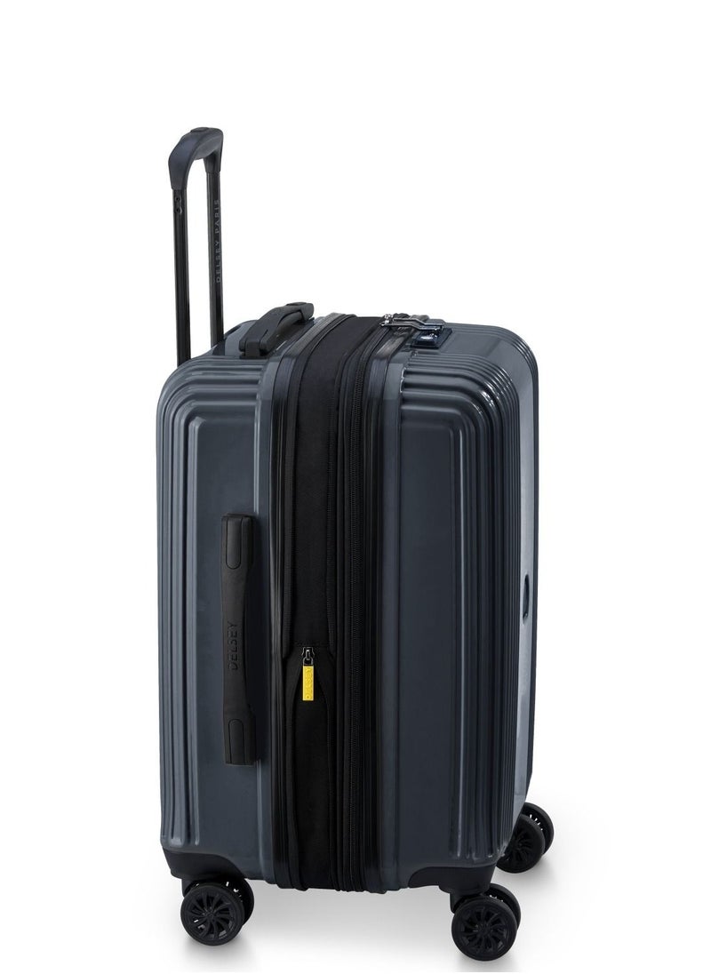 DELSEY Paris - Ophelie 55cm Hardcase 4 Double Wheel Expandable Cabin Luggage Trolley Glossy Blue - 00389380162ME - Image 1