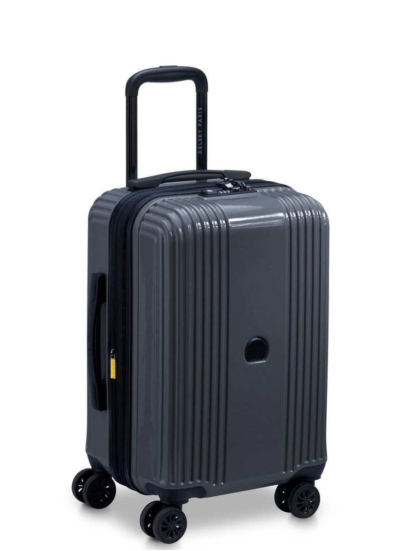 DELSEY Paris - Ophelie 55cm Hardcase 4 Double Wheel Expandable Cabin Luggage Trolley Glossy Blue - 00389380162ME - Image 1
