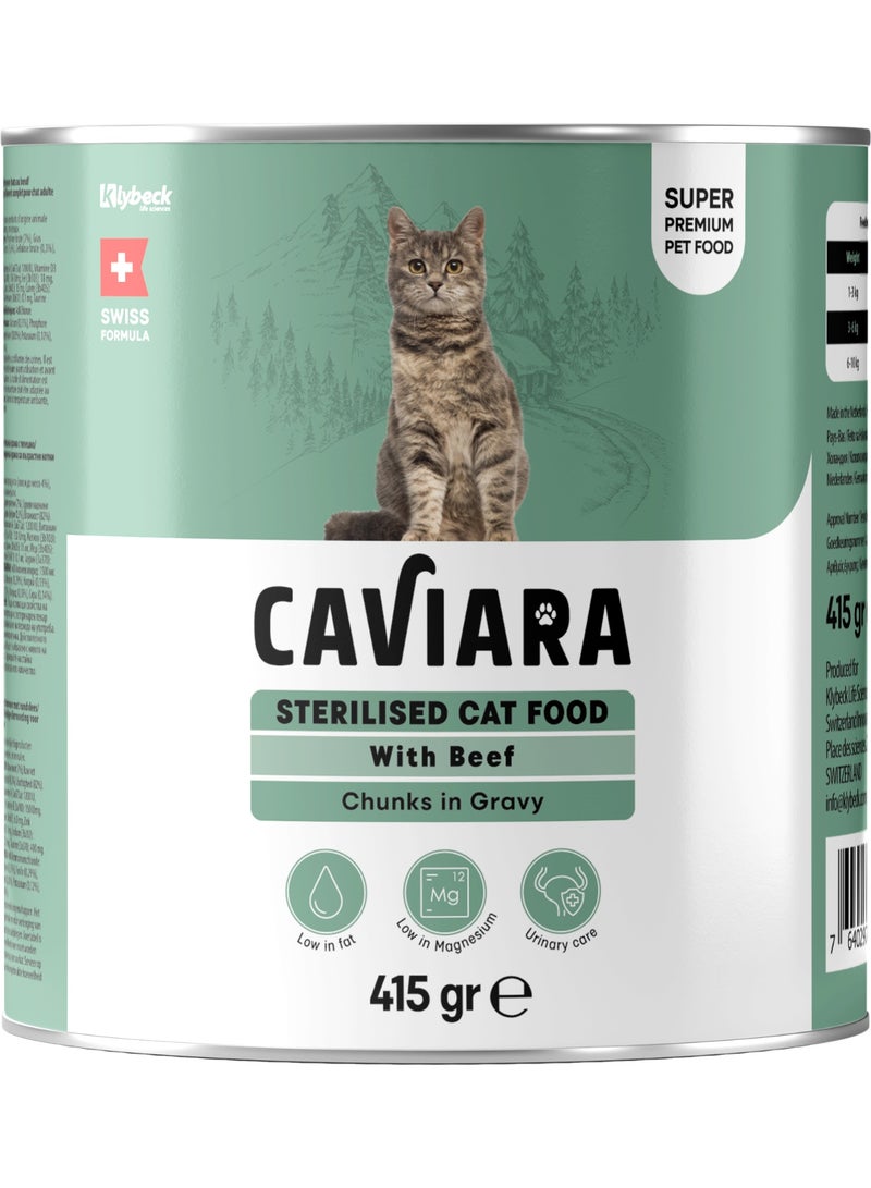 Caviara Can food for strelised  cats with Beef  CIG   415 gr