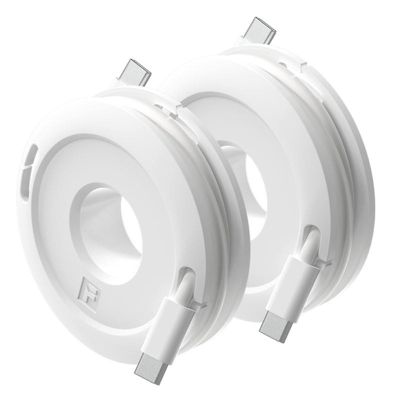 Fuse Side Winder Mini and Max Headphone, Earbud and Charging Cable Winder and Organizer Perfect for Wrapping Earbuds and Cords for Travel and Organization 2-Pack (White, Max (2-Pack)) - Image 1