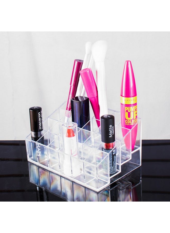 Super Z Outlet Transparent Cosmetic Makeup Organizer For Lipstick, Brushes, Bottles, And More. Clear Case Display Rack Holder  - Image 2