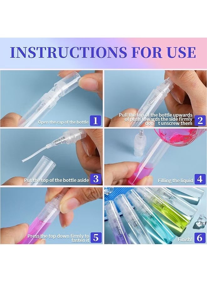 واي جيه 15 قطعة 3 مل زجاجة رشاش صغيرة، زجاجة رشاش بلاستيكية خالية تماما، زجاجة عطور ضبابية ناعمة قابلة لإعادة الملء، مقطر العطور، حاويات عينات صغيرة فارغة محمولة للسفر للخارج - Image 4