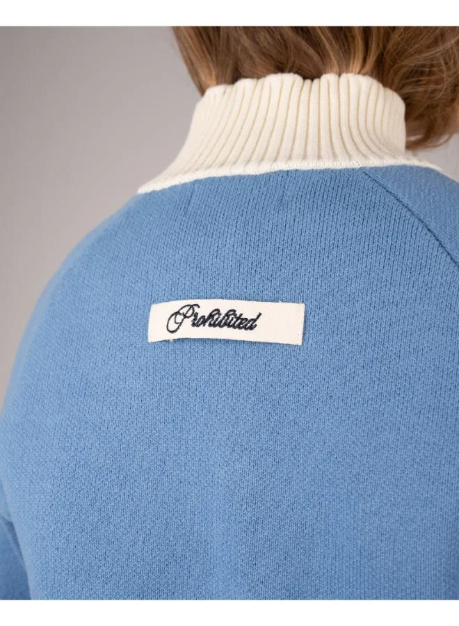 Prohibited Letterman Knitted Quarter Zip