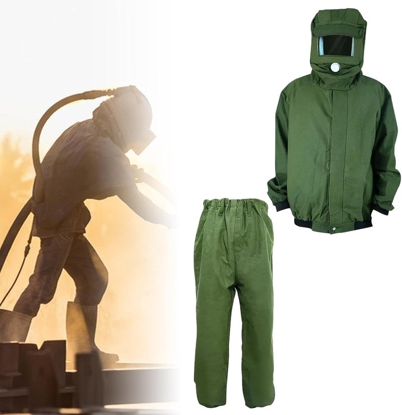 Sandblasting Suit for Industrial Grinding and Painting, Green - Image 3