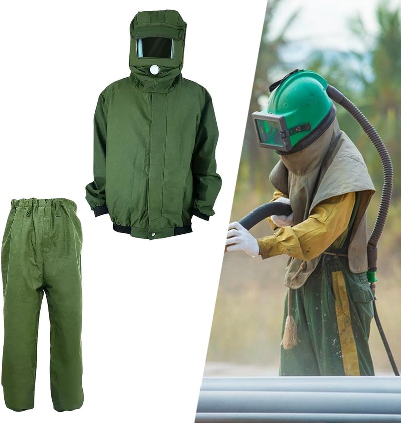 Sandblasting Suit for Industrial Grinding and Painting, Green - Image 2