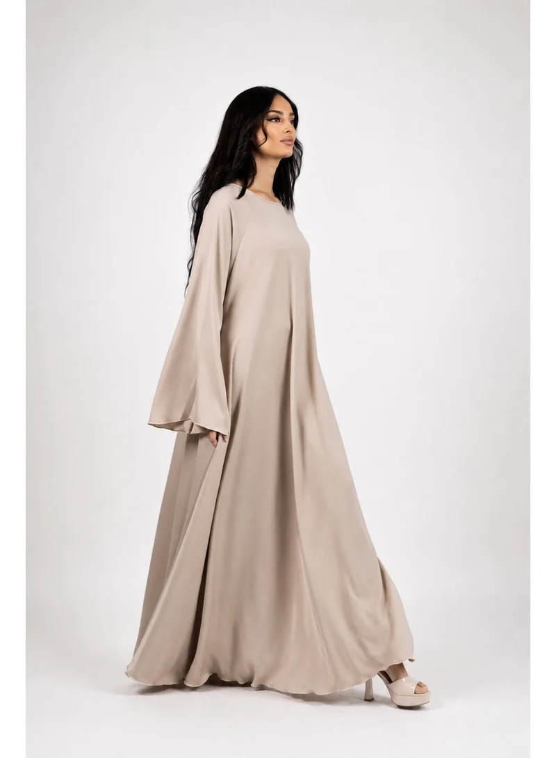 Ophelia beige Butterfly Abaya for Women – Elegant Modest Maxi Dress for All Seasons  | Best Price UAE