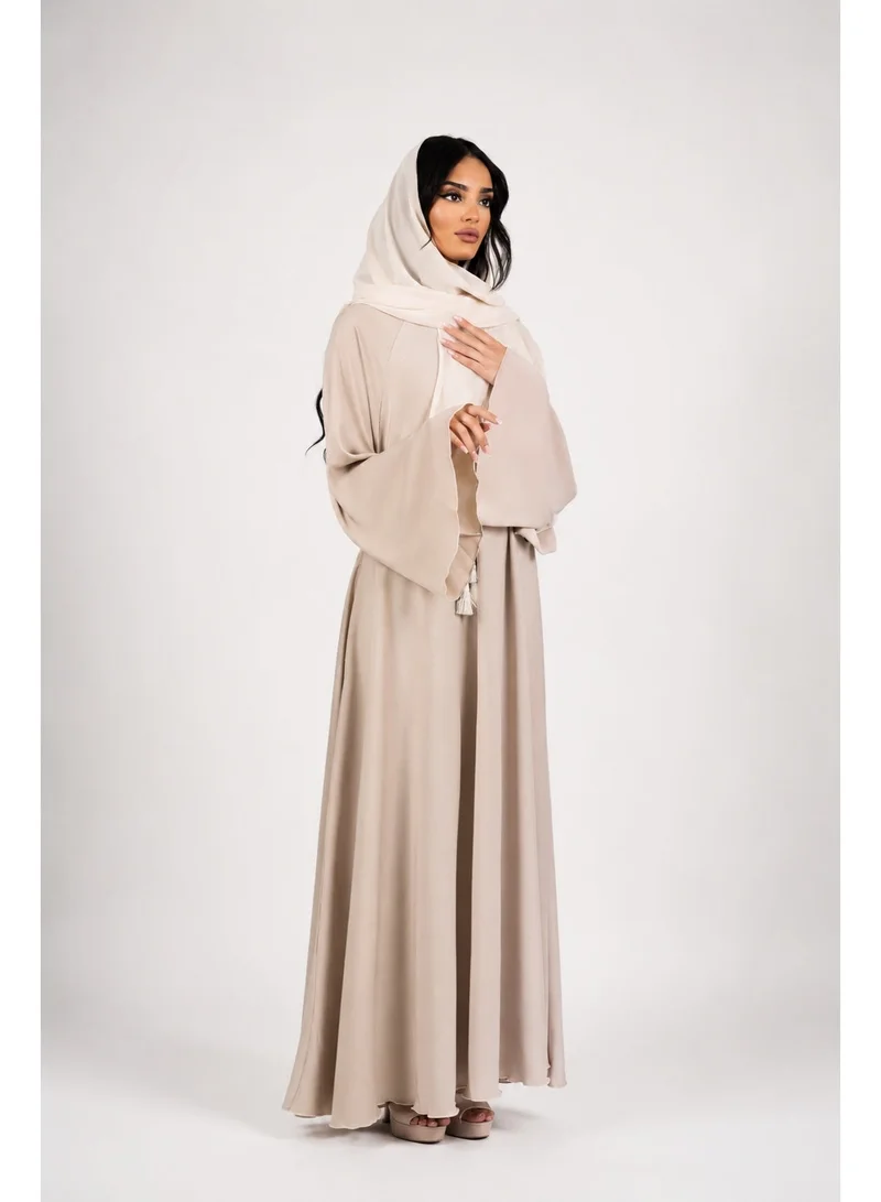 Ophelia beige Butterfly Abaya for Women – Elegant Modest Maxi Dress for All Seasons  | Best Price UAE