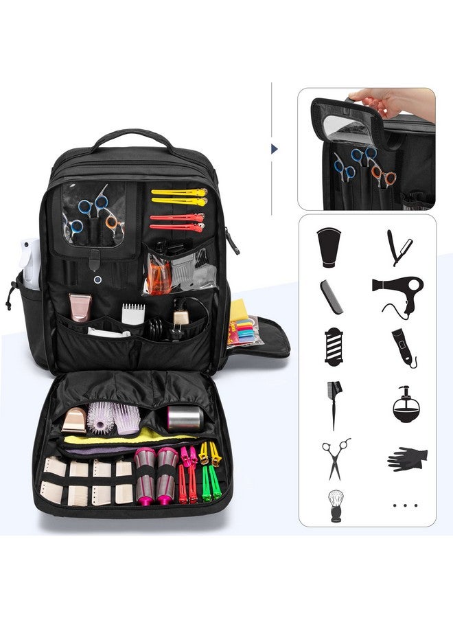 BAFASO BAFASO Travel Barber Case, Large Capacity Hairdresser Bag Holds Various Hair Cutting Tools (Bag Only), Black - Image 4