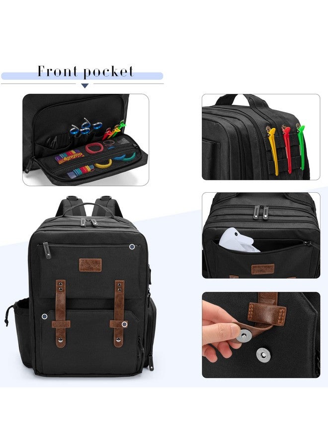 BAFASO BAFASO Travel Barber Case, Large Capacity Hairdresser Bag Holds Various Hair Cutting Tools (Bag Only), Black - Image 5