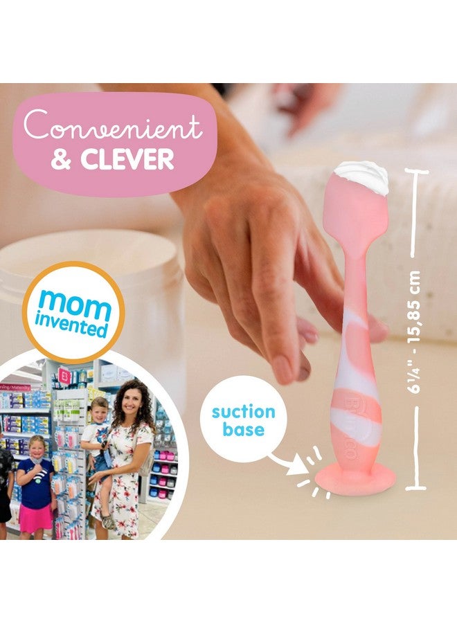 Baby Bum Brush Bumco Baby Bum Brush - BPA-Free Diaper Cream Spatula with Suction Cup Base, Soft & Flexible Silicone, Wipe-Clean, Mom-Invented Diaper Bag Essentials (Light Pink Swirl) - Image 2