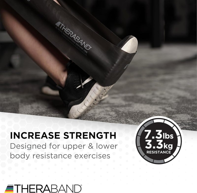 TheraBand مجموعة أحزمة مقاومة غير مصنوعة من اللاتكس من ثيرا بان المهنية للعلاج الطبيعي والتمارين المنزلية - أزرق وأسود - Image 4