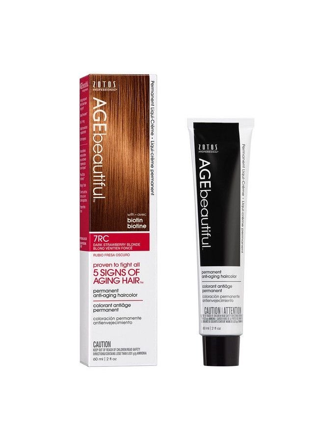 AGE beautiful - Agebeautiful Permanent Liqui Creme Hair Color Dye | 100% Gray Coverage | Antiaging | Professional Salon Coloring | 7Rc Dark Strawberry Blonde - Image 1