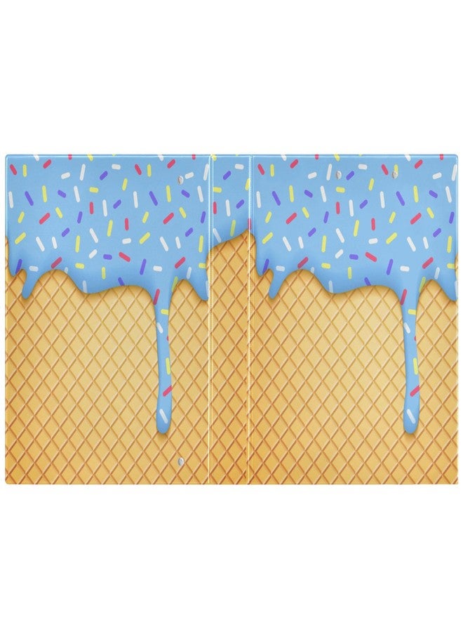 Wamika مجلدات دائرية زرقاء بحلقات على شكل آيس كريم، مقاس 1.5 بوصة، بتصميم مخروطي وحلوى الوافل، مع 3 حلقات، ولوحة كتابة، مناسبة للمكتب والمدرسة، لحفظ الملفات والمستندات، بسعة 200 ورقة، سهلة الفتح. - Image 2