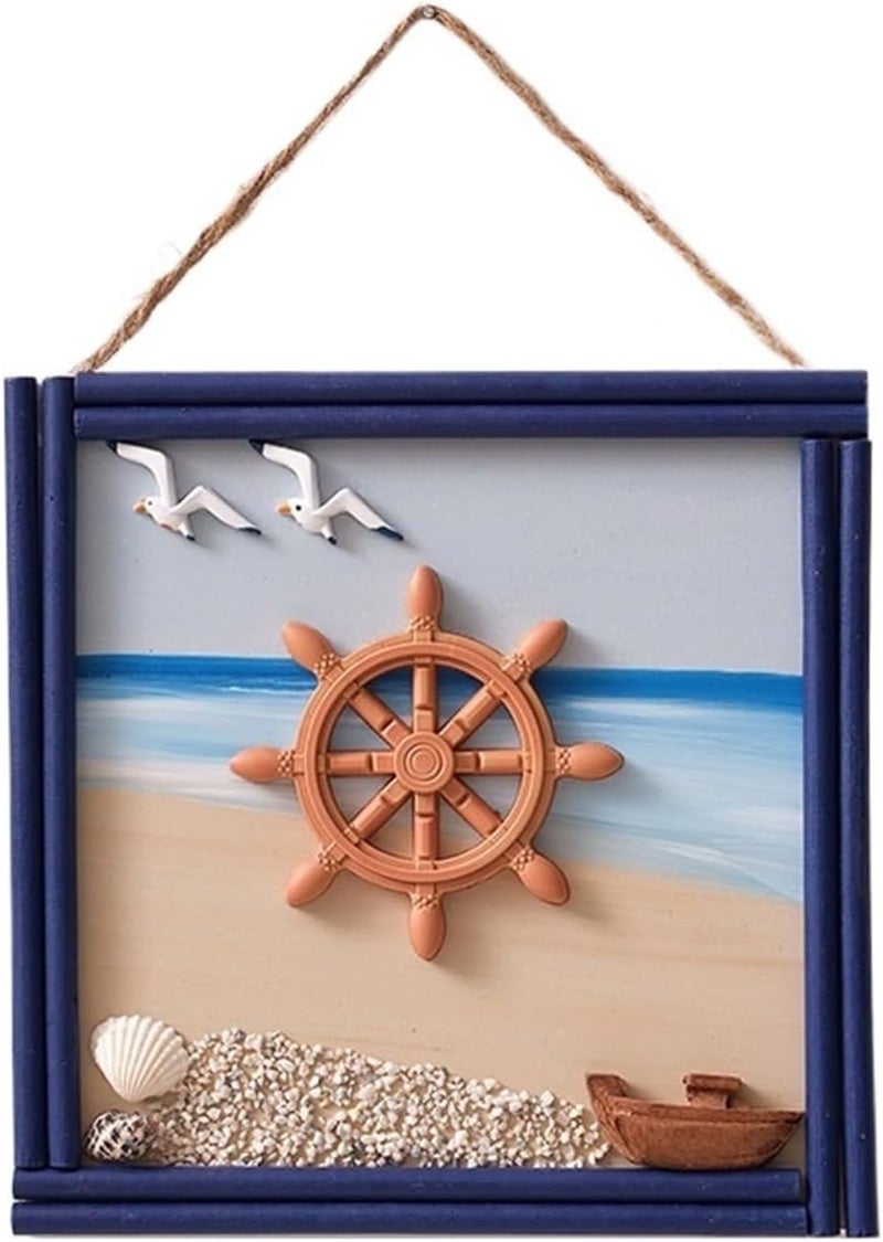 Wall Decor Ocean Sign, Creative Welcome Sign, Lighthouse Anchor Rudder Decoration, Wall Hanging Sign Wall Hanging Gift (Color : D) - Image 1