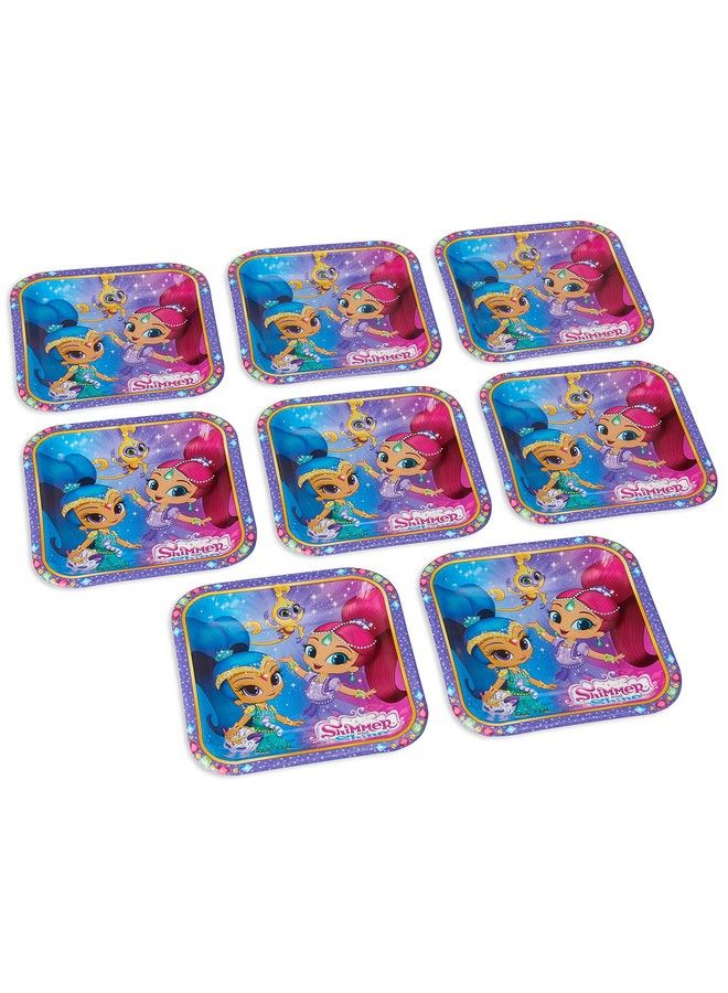 Amscan Shimmer & Shine Square Paper Plates 7" ; Multicolor ; Pack Of 8 - Image 3