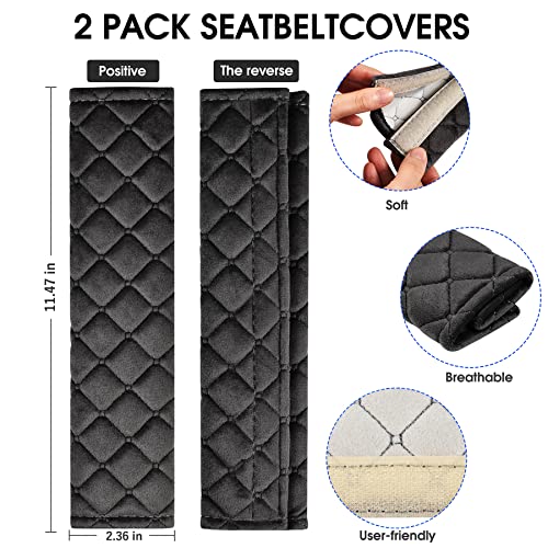 MIKAFEN Universal Car Seat Belt Pads Cover,Seat Belt Shoulder Strap Covers Harness Pad for Car/Bag,Soft Comfort Helps Protect You Neck and Shoulder from The Seat Belt Rubbing(2-Pack) - Image 2