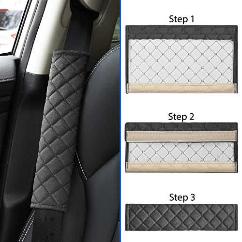 MIKAFEN Universal Car Seat Belt Pads Cover,Seat Belt Shoulder Strap Covers Harness Pad for Car/Bag,Soft Comfort Helps Protect You Neck and Shoulder from The Seat Belt Rubbing(2-Pack) - Image 3