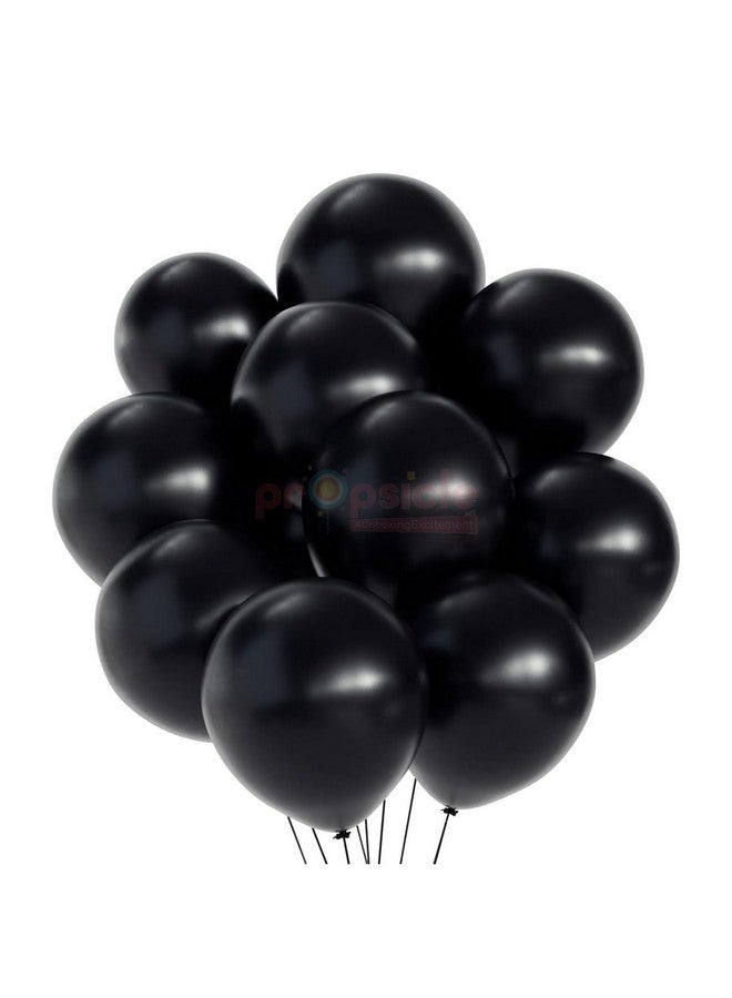 بروبسيكل مجموعة بالونات معدنية عالية الدقة باللون الأسود من Propsicle، بتصميم أسود، زينة حفلات أعياد ميلاد الأطفال، بالونات حفلات توديع العزوبية، قطعة للذكرى السنوية - عبوة من 50 بالونة - Image 1