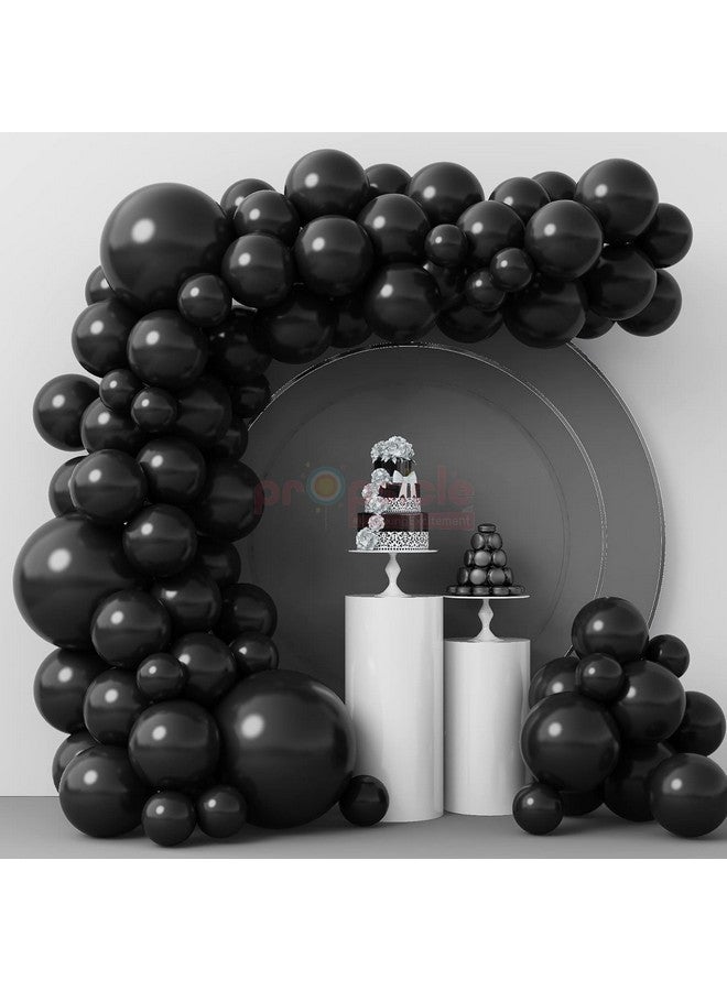 بروبسيكل مجموعة بالونات معدنية عالية الدقة باللون الأسود من Propsicle، بتصميم أسود، زينة حفلات أعياد ميلاد الأطفال، بالونات حفلات توديع العزوبية، قطعة للذكرى السنوية - عبوة من 50 بالونة - Image 3