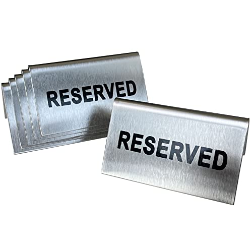 Kaimex Reserved Table Signs Tent Table Sign Stainless Steel For Wedding Restaurants Ceremony 4x2.4 Inch 6 Packs - Image 1