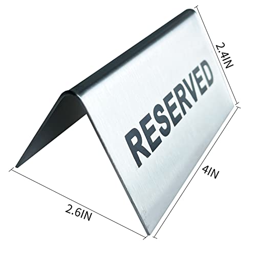 Kaimex Reserved Table Signs Tent Table Sign Stainless Steel For Wedding Restaurants Ceremony 4x2.4 Inch 6 Packs - Image 2