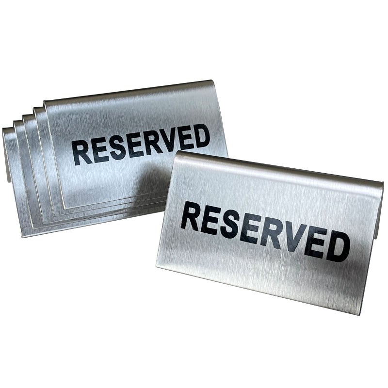 Kaimex Reserved Table Signs Tent Table Sign Stainless Steel For Wedding Restaurants Ceremony 4x2.4 Inch 6 Packs - Image 5