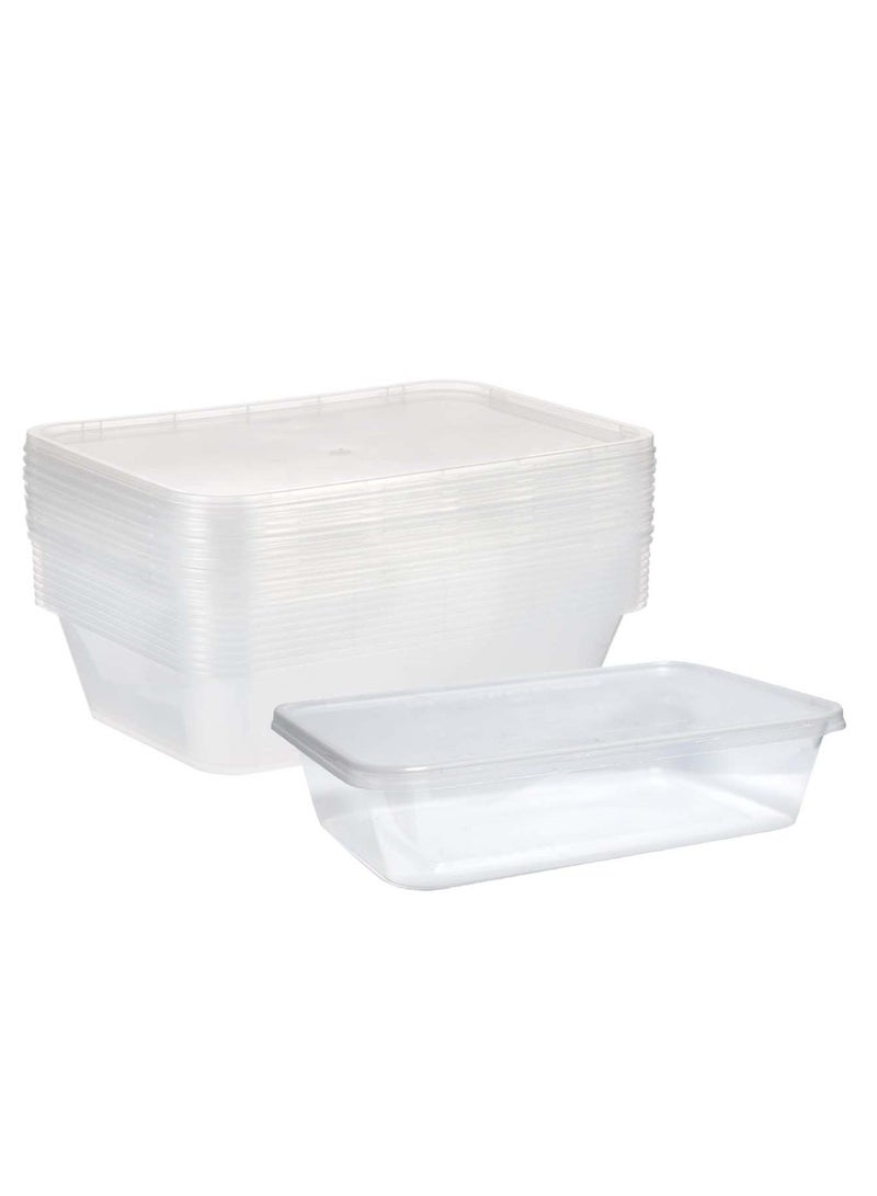 500ml Disposable Microwave Containers with Airtight Lids - BPA-Free, Leakproof, Stackable (Pack of 10)  - Image 1