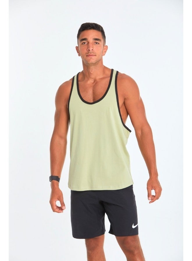دريس كود Black lining Tank Top In Lint Green - Image 1