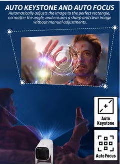 BSNL Rechargeable 5000 Lumens HD Smart Projector Portable Mini Cinema 150 Inches Screen Display Lamp 4K Home Movie Theatre Gaming Video Presentations 230 Degree Rotating Screen Mobile Phone Projection  - Image 2