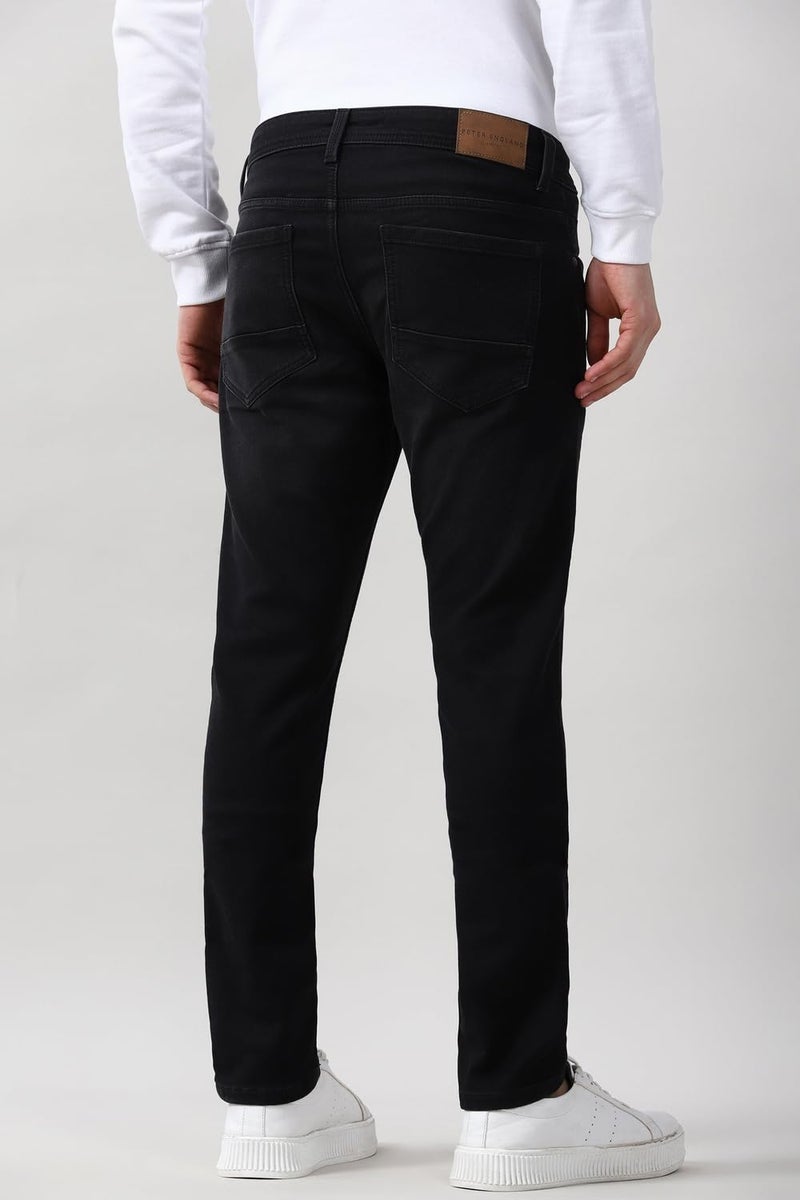 Peter England Men Black Dark Wash Jeans - Image 3