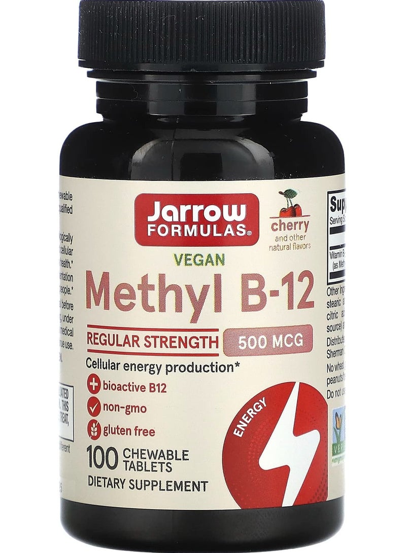 jarrow formulas Methyl B-12, Cherry , 500 mcg, 100 Chewable Tablets