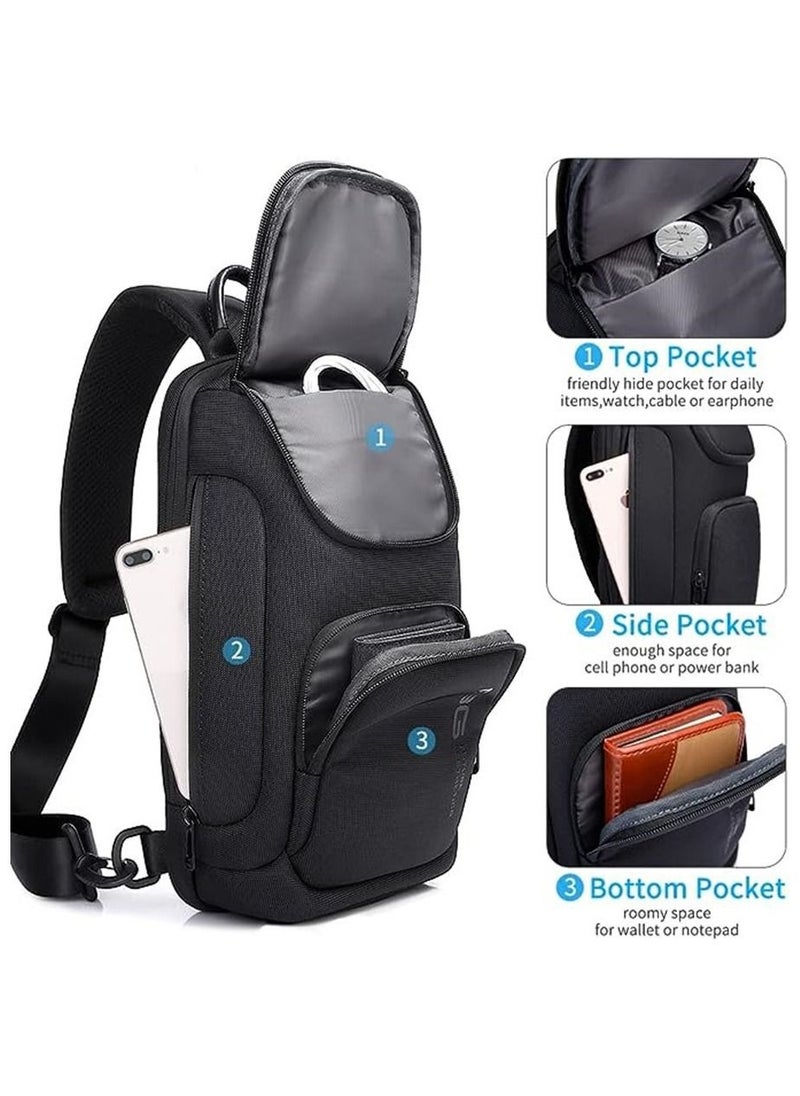 BANGE - Waterproof Men's Chest Bag Shoulder bags Crossbody Sling Backpack for Men - Image 1