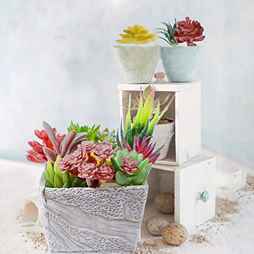 HASTHIP® 16 Pcs Artificial Succulent Plants, Different Kinds Assorted Faux Succulent Plants, Flowers Home Decor Plant, Artificial Hanging Plants String of Pearls Plant for Wedding Floral Home Decor - Image 4