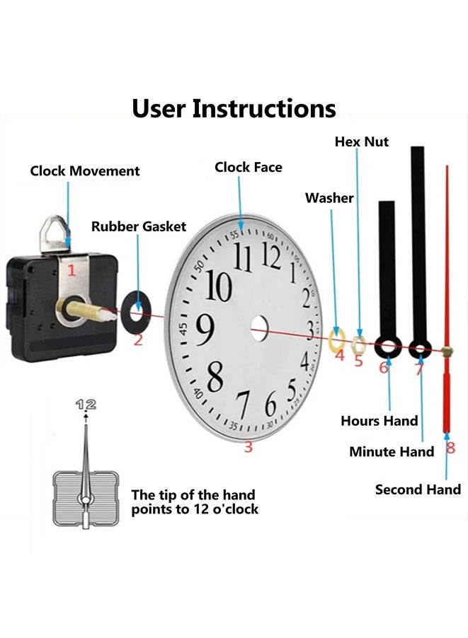 Muyixin أداة إصلاح حركة الساعة الصامتة 8 قطع مجموعة قطع غيار استبدال لإصلاح الساعات DIY قطع إصلاح الساعات - Image 3