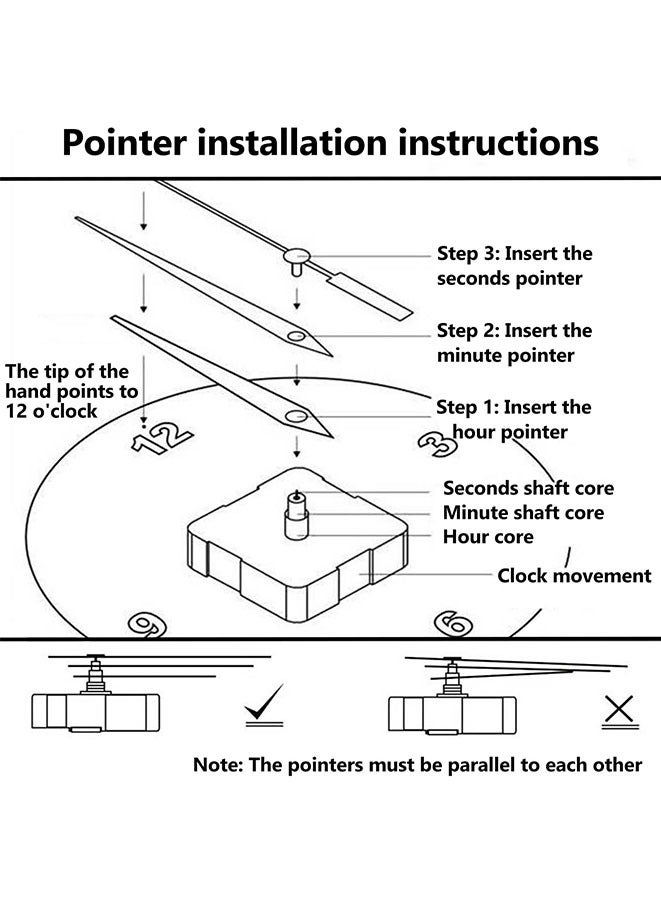 Muyixin أداة إصلاح حركة الساعة الصامتة 8 قطع مجموعة قطع غيار استبدال لإصلاح الساعات DIY قطع إصلاح الساعات - Image 5