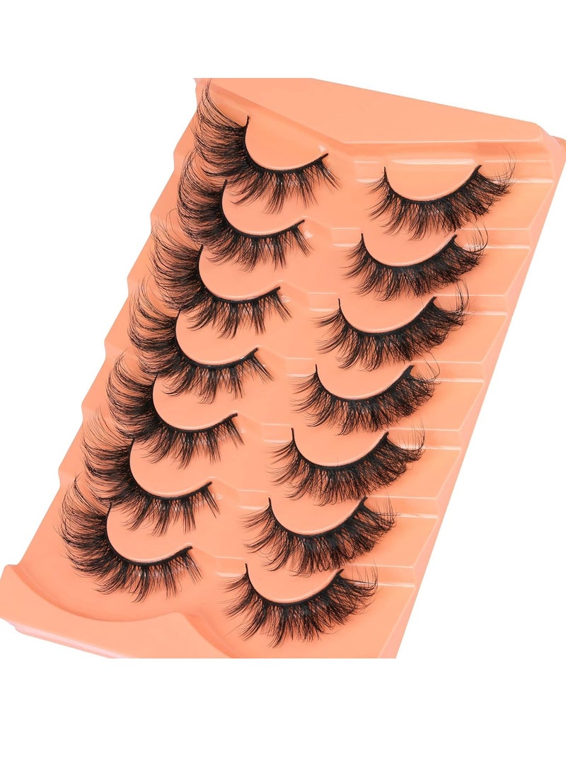 ALICROWN HAIR False Eyelashes Wispy Lashes Natural Look Fake Eyelashes Cat Eye Lashes Mink Fluffy Strip False Lashes Fox Eye Lashes Pack 7 Pairs ALICROWN  - Image 2