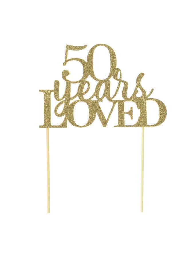 NIBEMINENT 50-Years Loved Cake Decoration Topper