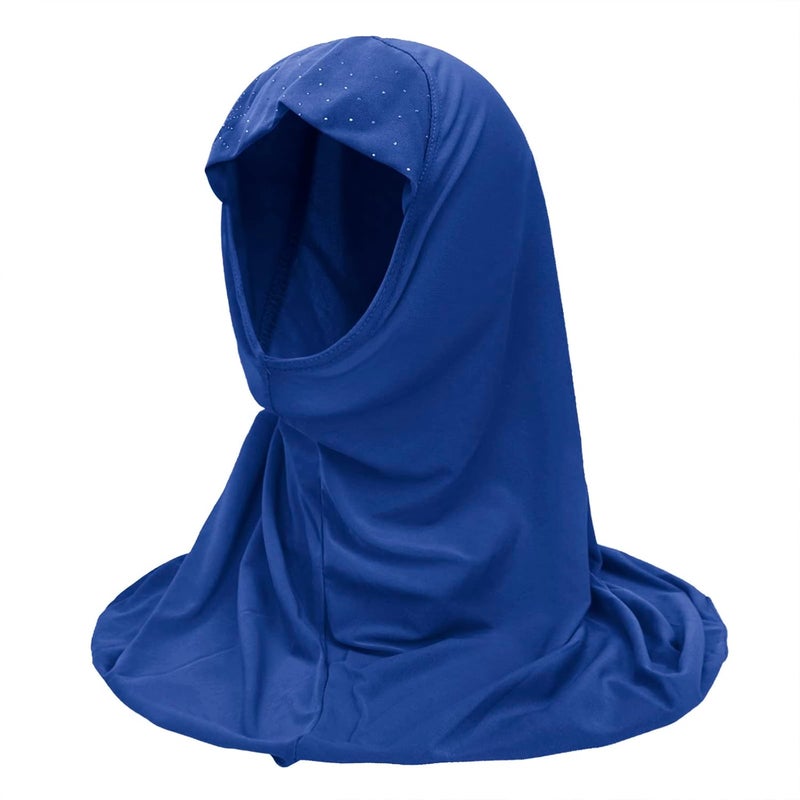 NICEYST Girls Ice Silk Muslim Khimar Hijab Headscarf Flower Arab Scarf Shawls Neck Wrap Islamic Head Wrap for Age 2-7 Years - Image 1