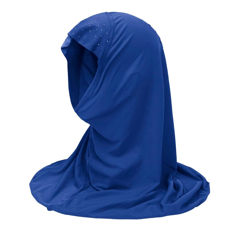 NICEYST Girls Ice Silk Muslim Khimar Hijab Headscarf Flower Arab Scarf Shawls Neck Wrap Islamic Head Wrap for Age 2-7 Years - Image 3