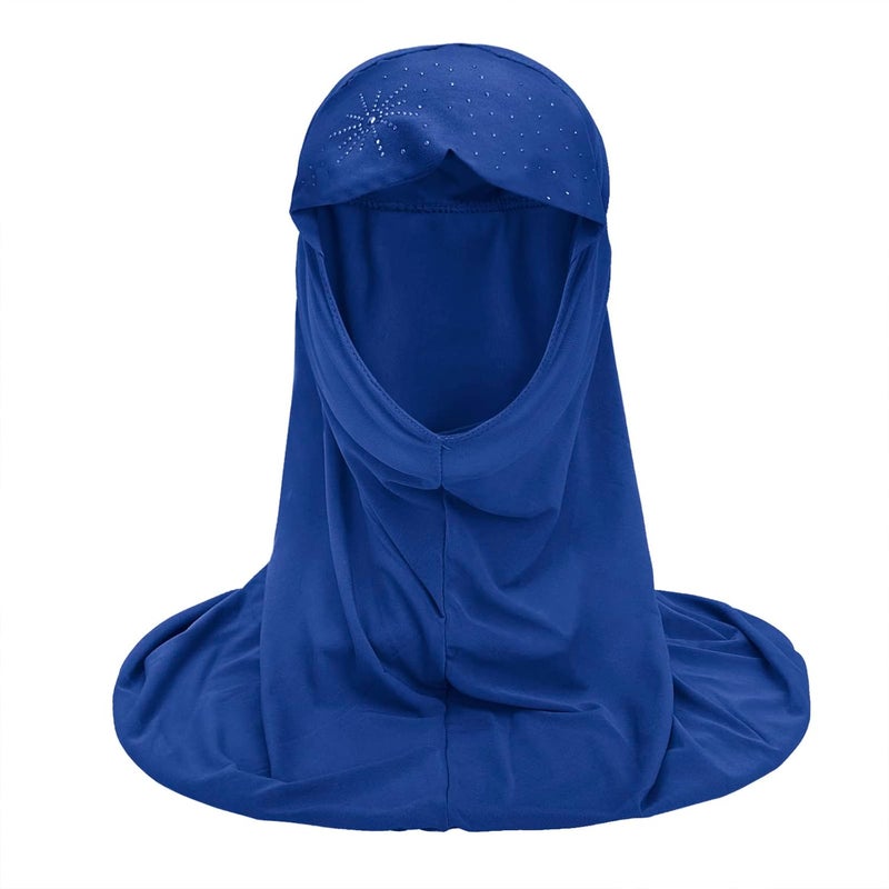 NICEYST Girls Ice Silk Muslim Khimar Hijab Headscarf Flower Arab Scarf Shawls Neck Wrap Islamic Head Wrap for Age 2-7 Years - Image 2