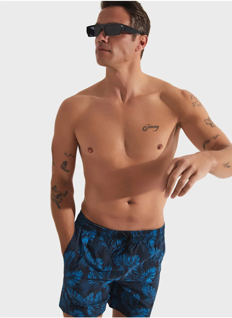 جون Patterned Swim Shorts