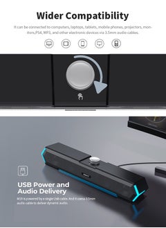 havit Desktop Speakers, Equipped with 52mm Full-Range Driver Unit, 2.1 Stereo Surround Sound, RGB Lighting Effect, Suitable for Computers, Phones, Projection, TV  - Image 4