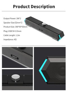 havit Desktop Speakers, Equipped with 52mm Full-Range Driver Unit, 2.1 Stereo Surround Sound, RGB Lighting Effect, Suitable for Computers, Phones, Projection, TV  - Image 5