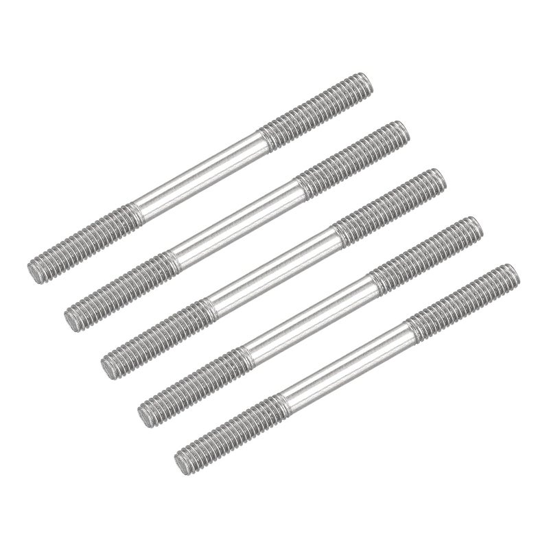METALLIXITY Double Ended Stud Screws (M4 Thread 60mm Length) 5pcs, 304 Stainless Steel Dual Threaded Rod Bolts - for House Maintenance - Image 1