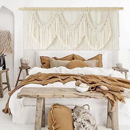 IOWER Macrame Wall Decor 75" W x 35" L Extra Large Macrame Wall Hanging Craftsmanship Boho Wall Decor - Image 3