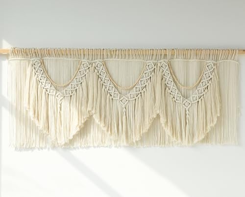 IOWER Macrame Wall Decor 75" W x 35" L Extra Large Macrame Wall Hanging Craftsmanship Boho Wall Decor - Image 5