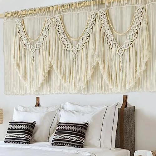 IOWER Macrame Wall Decor 75" W x 35" L Extra Large Macrame Wall Hanging Craftsmanship Boho Wall Decor - Image 1