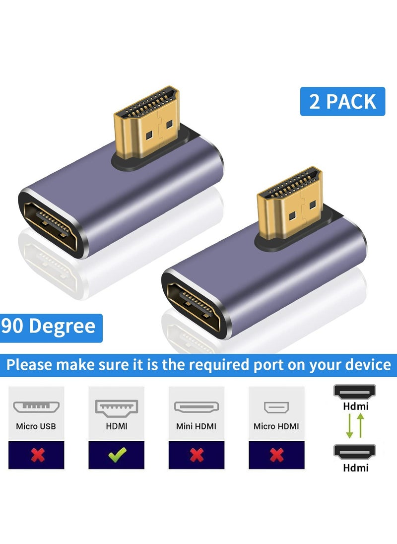 CMGTYYD HDMI 90 Degree Adapter 8k, Right Angle HDMI 2.1 Adapter, 48Gbps HDMI Male to Female Adapter Extender Connector Supports 8K@60Hz, 4K@120Hz, 3D HDR for Laptop,DVD,TV, Monitors,PS5 (2Pack)  - Image 3