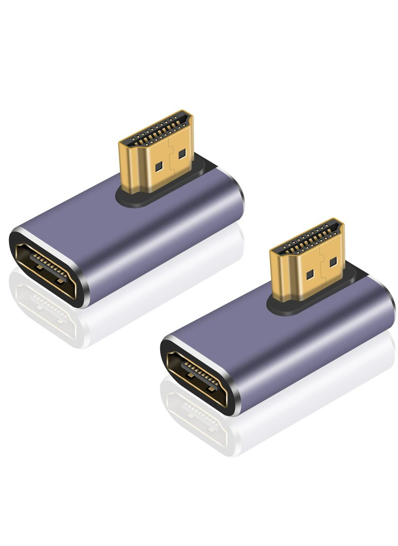 CMGTYYD HDMI 90 Degree Adapter 8k, Right Angle HDMI 2.1 Adapter, 48Gbps HDMI Male to Female Adapter Extender Connector Supports 8K@60Hz, 4K@120Hz, 3D HDR for Laptop,DVD,TV, Monitors,PS5 (2Pack)  - Image 1