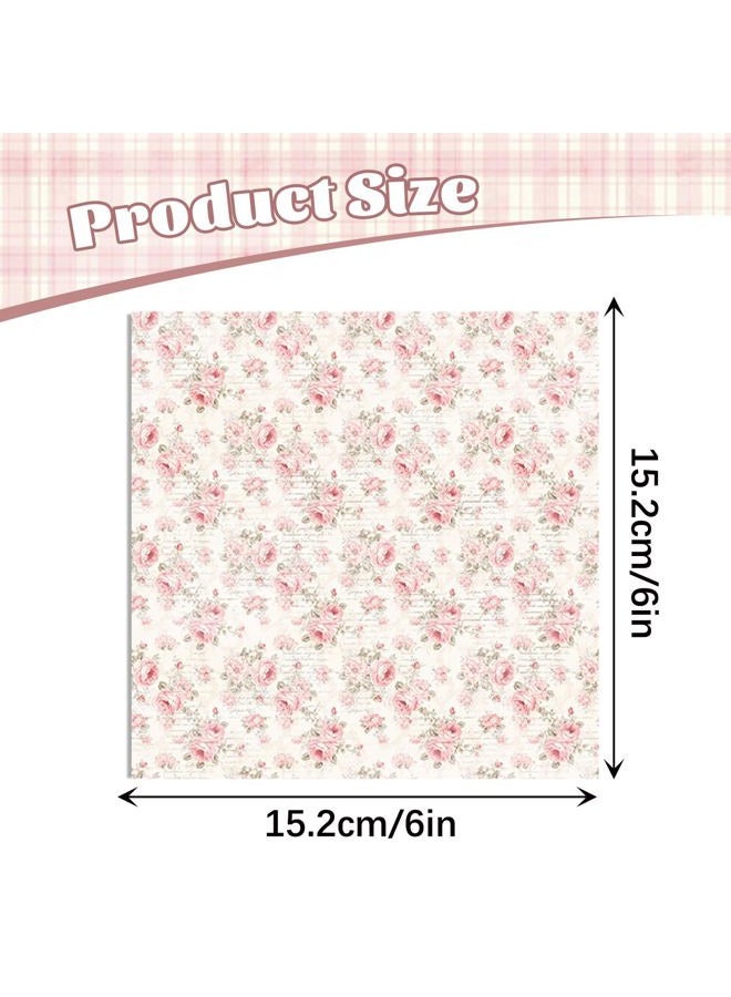 MIATTCLD Scrapbook Paper Double Sided Decorative Craft Paper, 6x6 in Vintage Patterned Papers 48 Sheets Floral Background Papers for Scrapbooking Card Making Journaling Decor (B) - Image 4